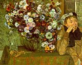 Madame Valpinon with Chrysanthemums by Edgar Degas